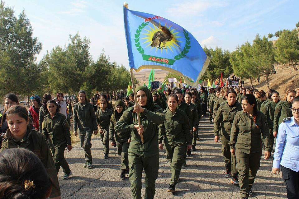 Thousands of people from Al-Jazera Canton took part in a march in Karajug for the International Day for the Elimination of Violence Against Women .