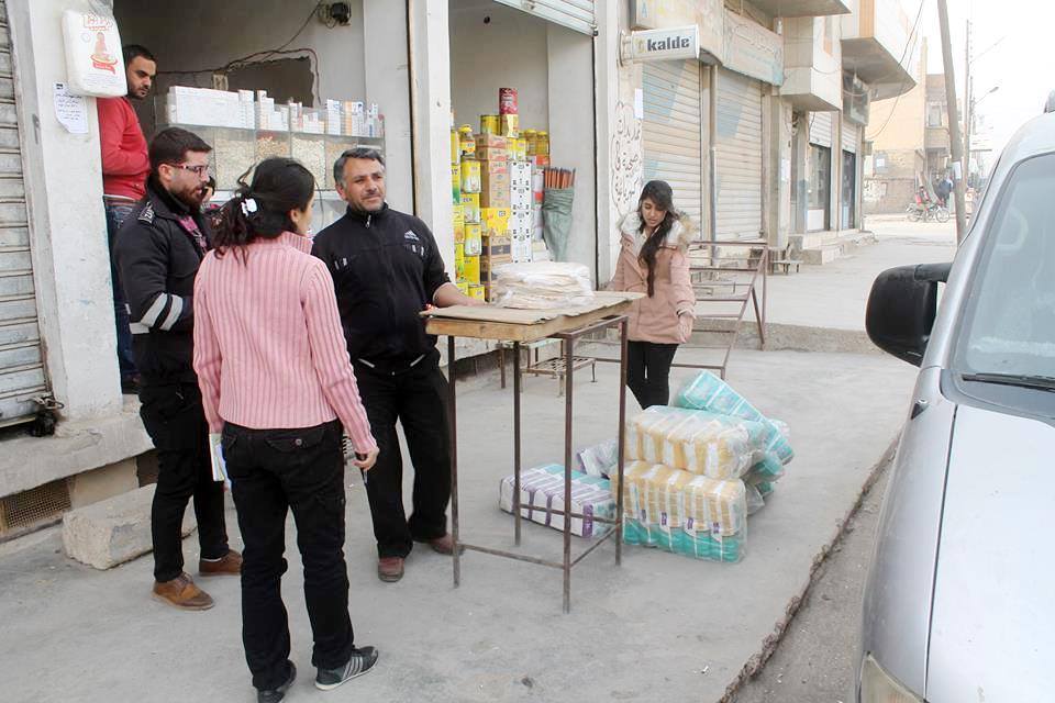 Al-hasaka Municipality addresses warnings to limit the occupancy of the pavement in the city .