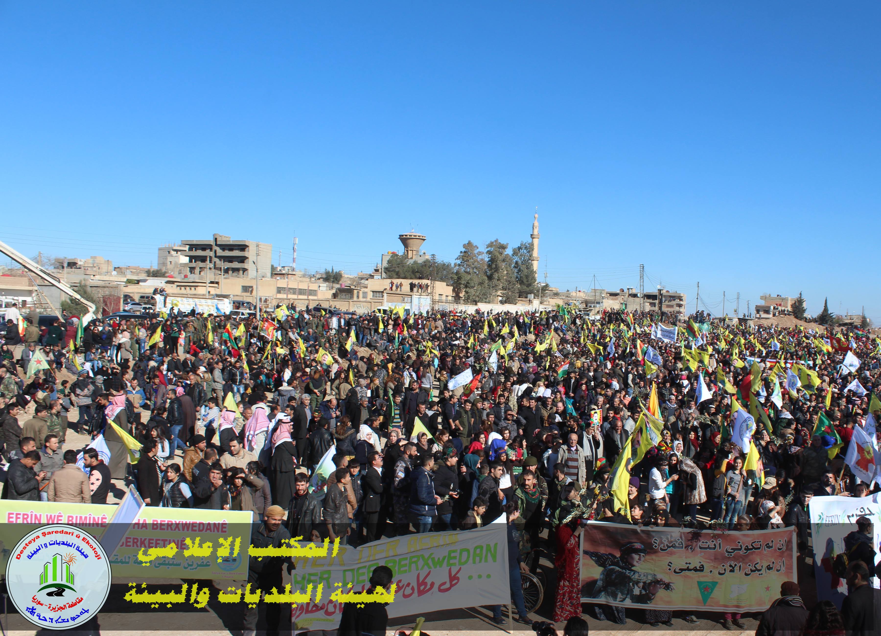 People of Al-Jazeera canton say with one voice ” Efrin is not alone, we are all Efrin ” .
